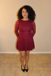 Livy Lace Long Sleeve Mini Dress