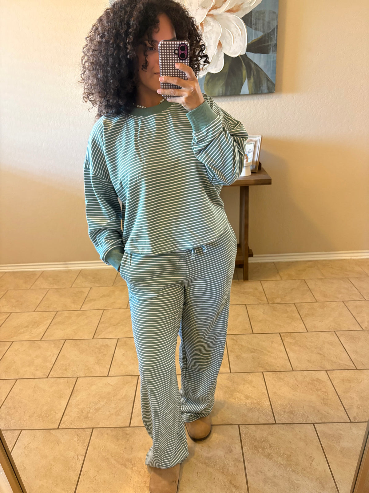 Elaine Striped Pants Set