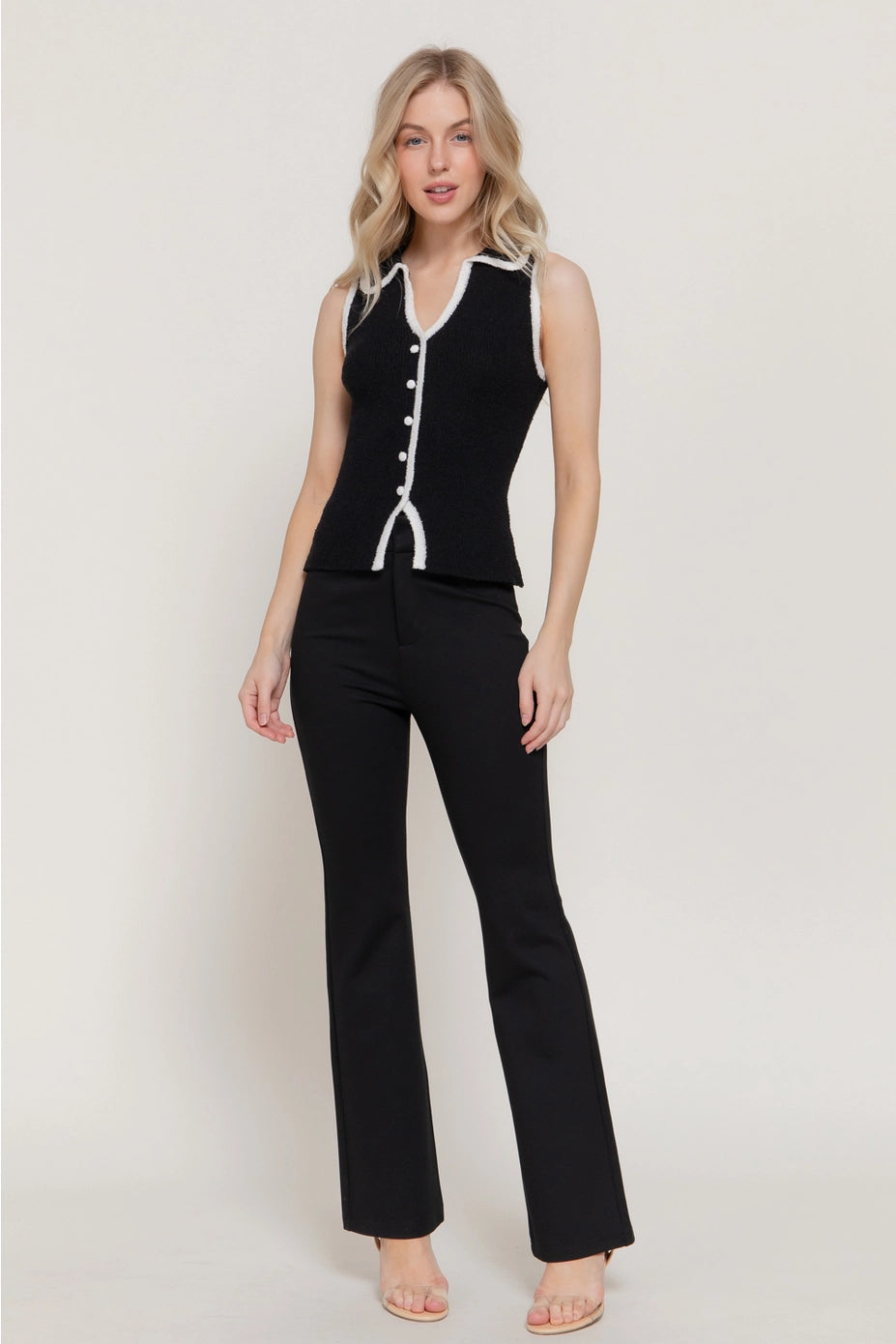 Seraphina Contrast Button Up Top