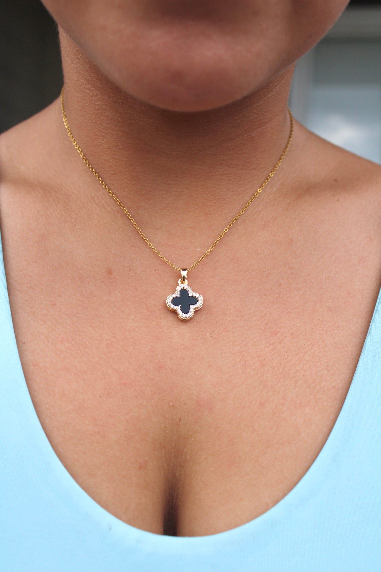 Diamond Lucky Clover Necklace
