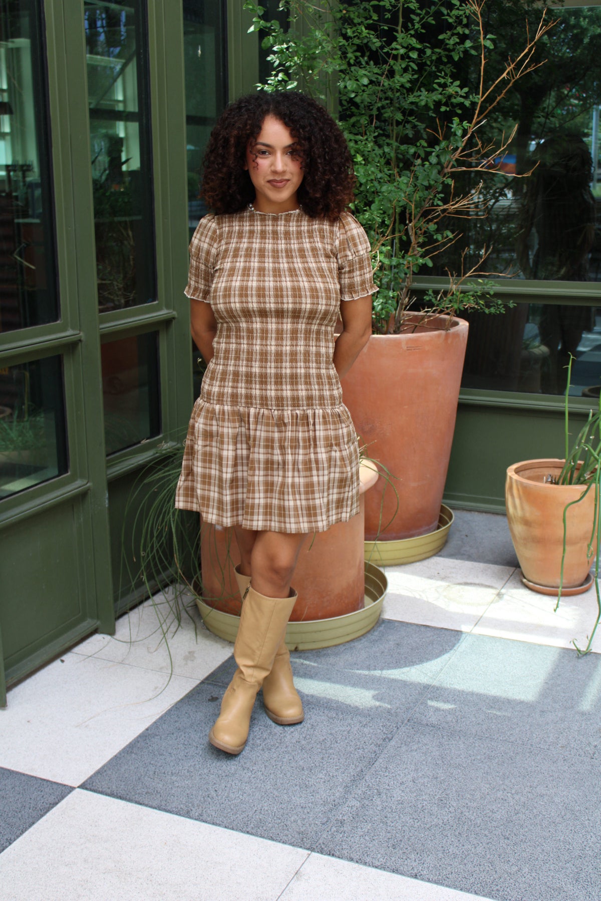 I’m an Autumn Plaid Smocked Dress