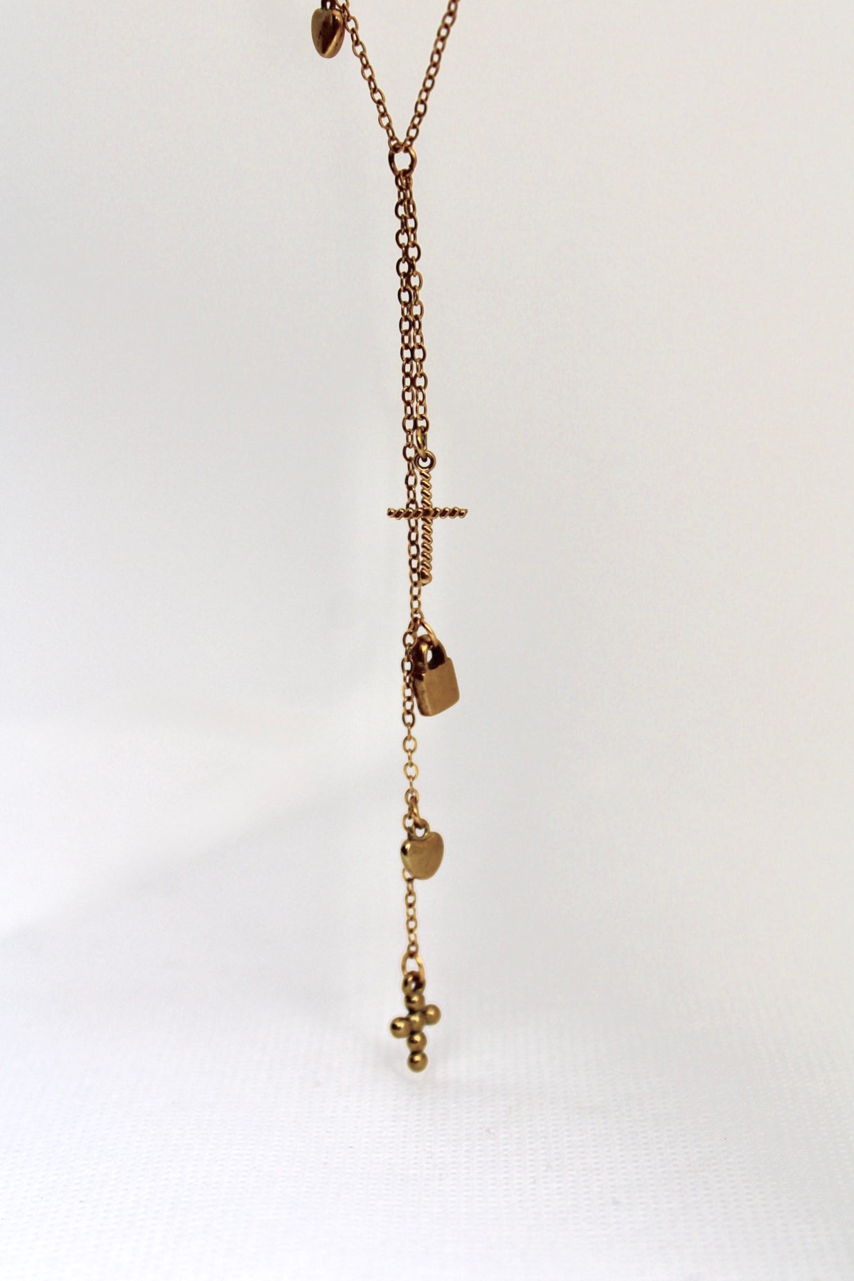 Denise Deep V Dainty Charm Necklace