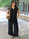 Midnight Button Up Jumpsuit