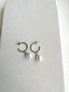 Savannah Pearl Drop Hoop Studs