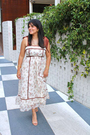 Autumn Blossom Maxi Dress