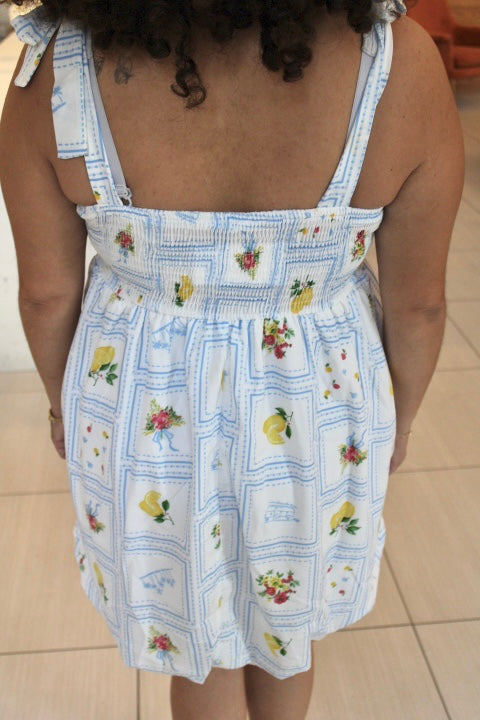 Alessia Citrus Bubble Hem Dress