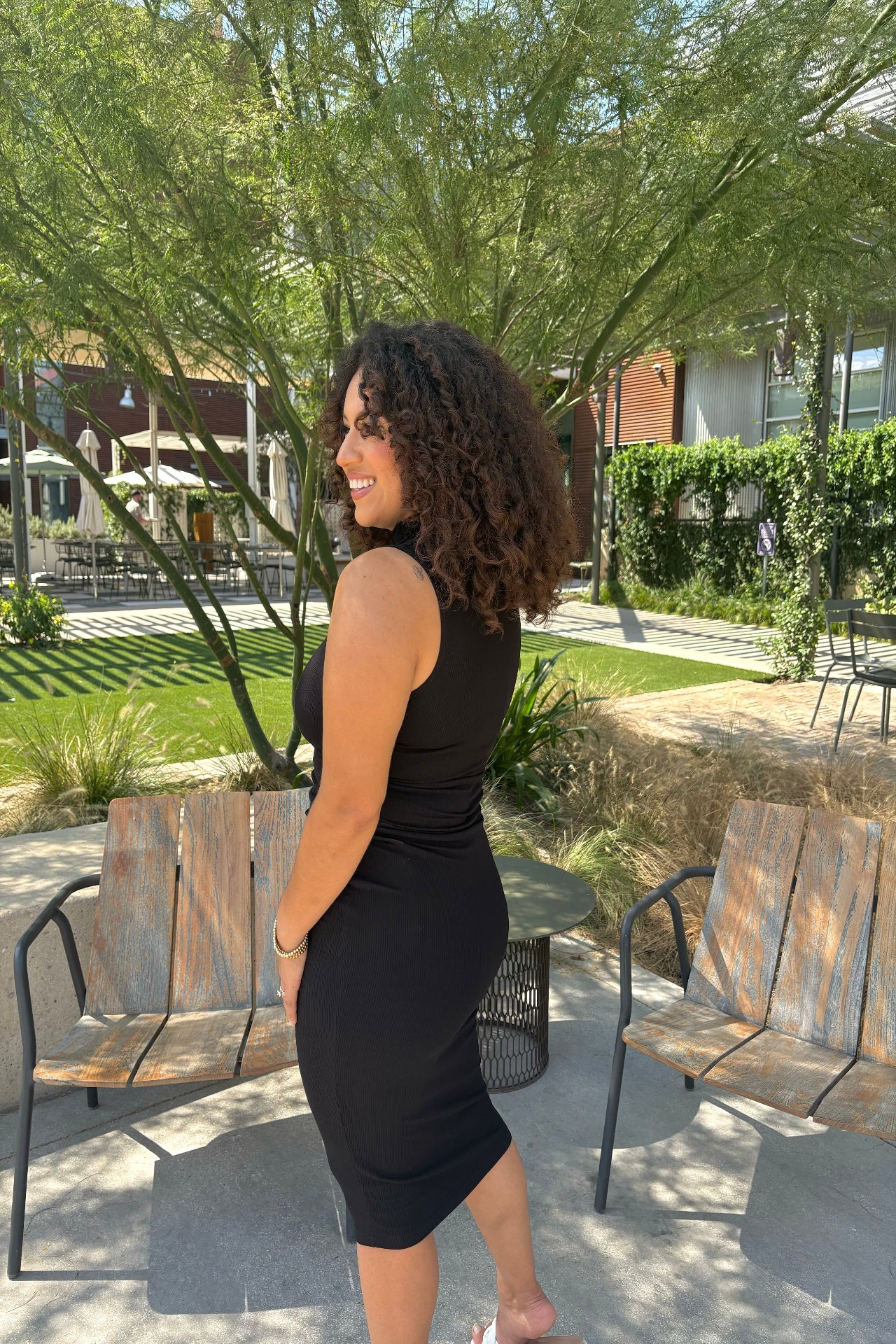 Little Black Ribbed Dress