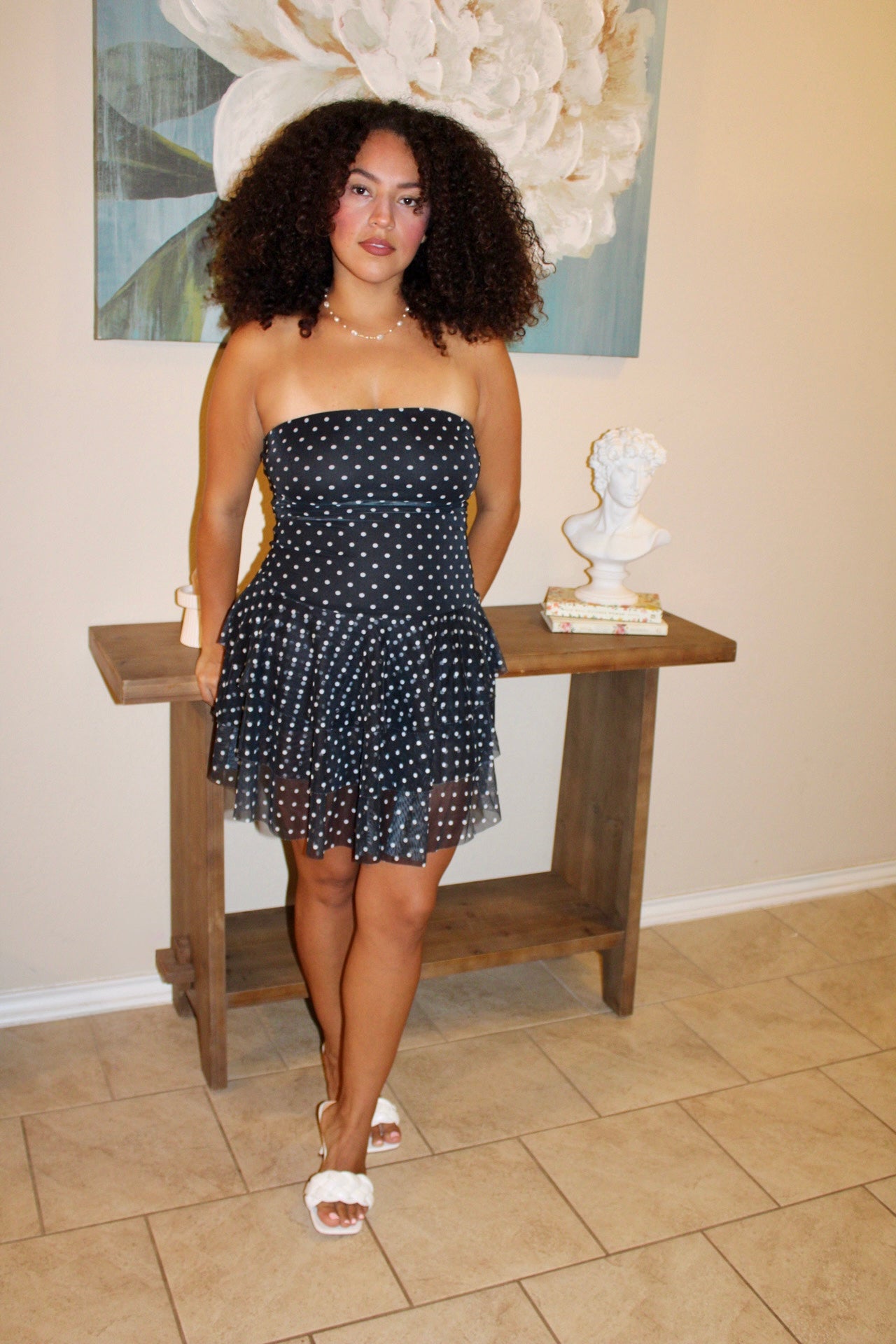 Millie Polka Dot Strapless Dress