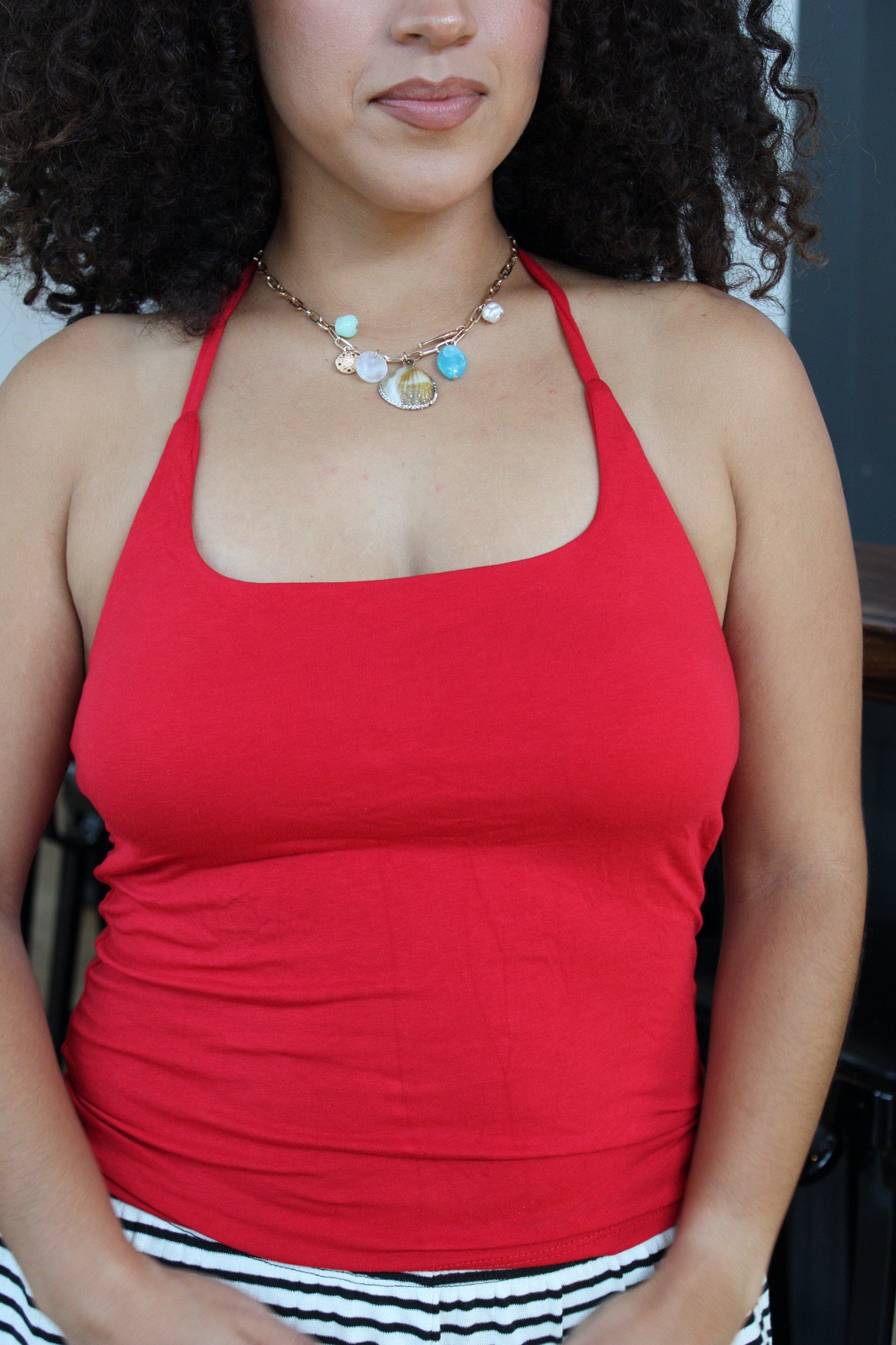 Connie Built in Bra Halter Top