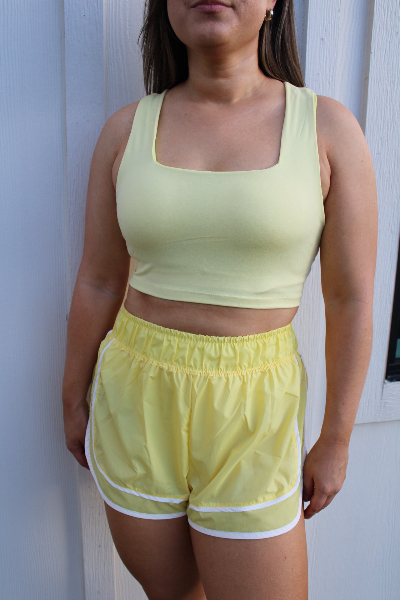 Yellow Glow Square Neck Sports Bra
