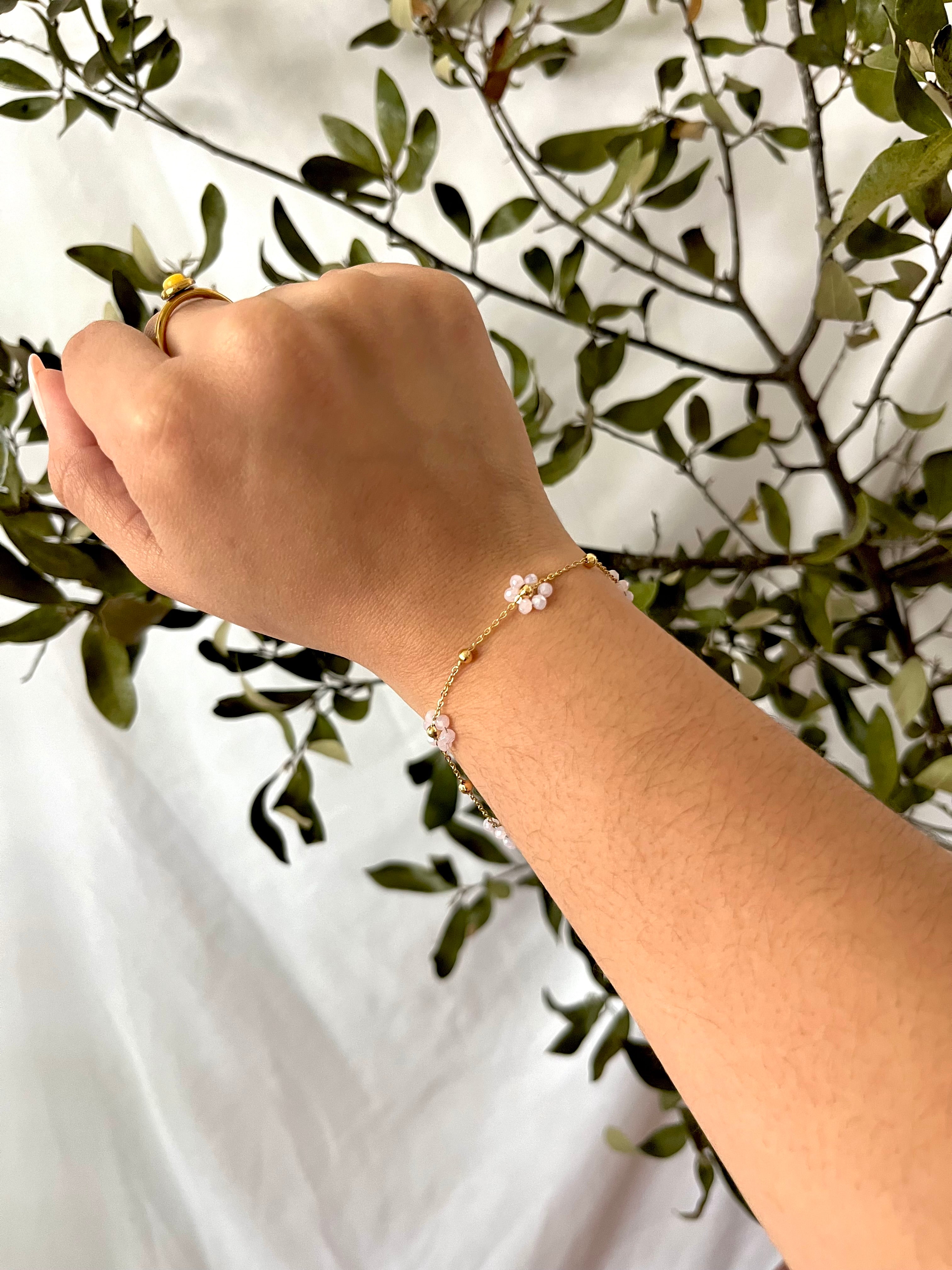 Gardenia Steel Blossom Bracelet