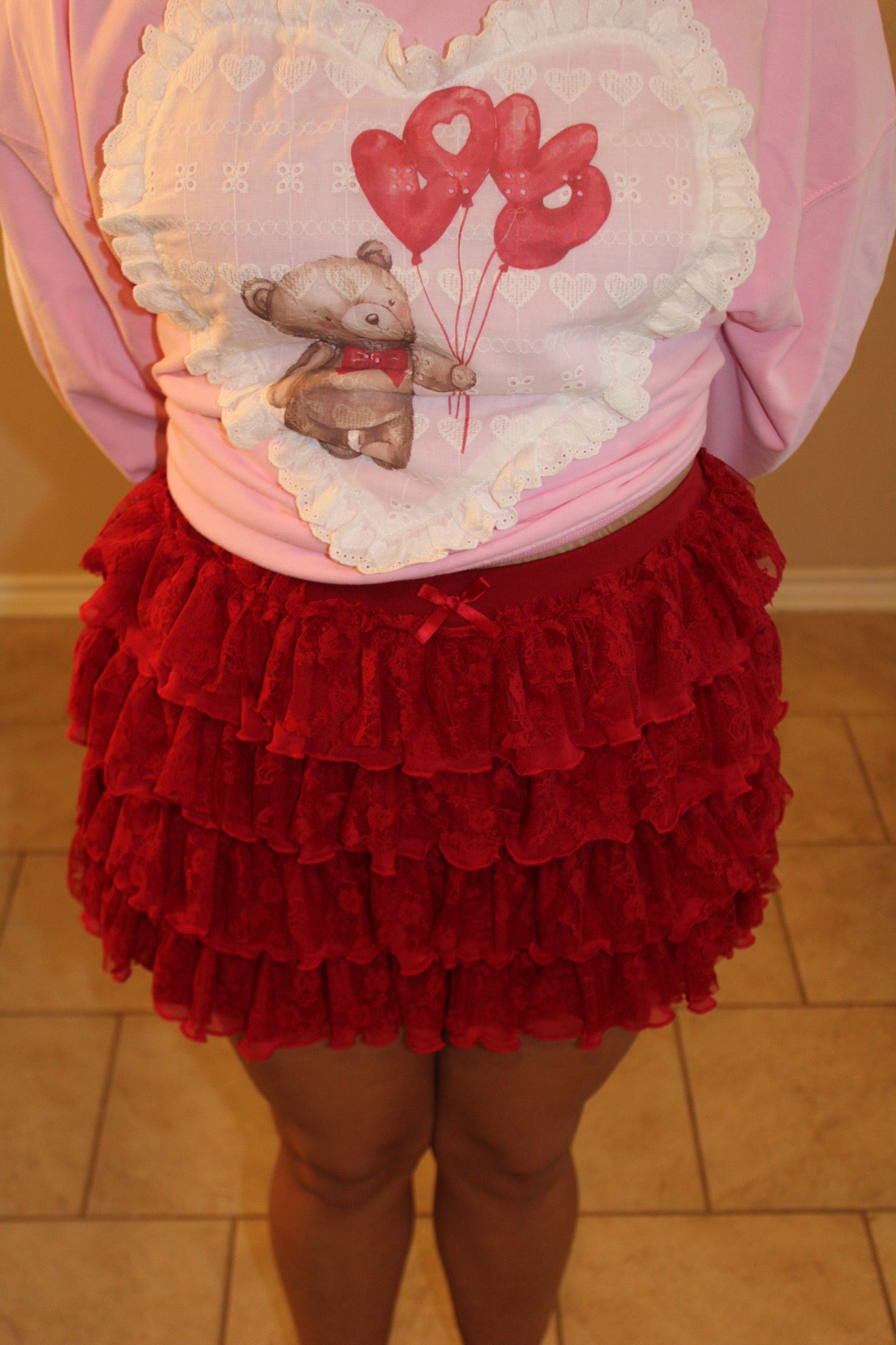 Claudia Lace Tiered Mini Skort