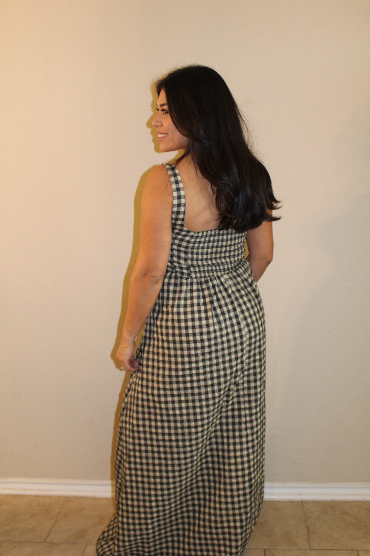 Vara Checkered Maxi Dress