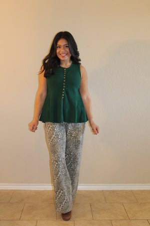 Kirsten Peplum Faux Button Top