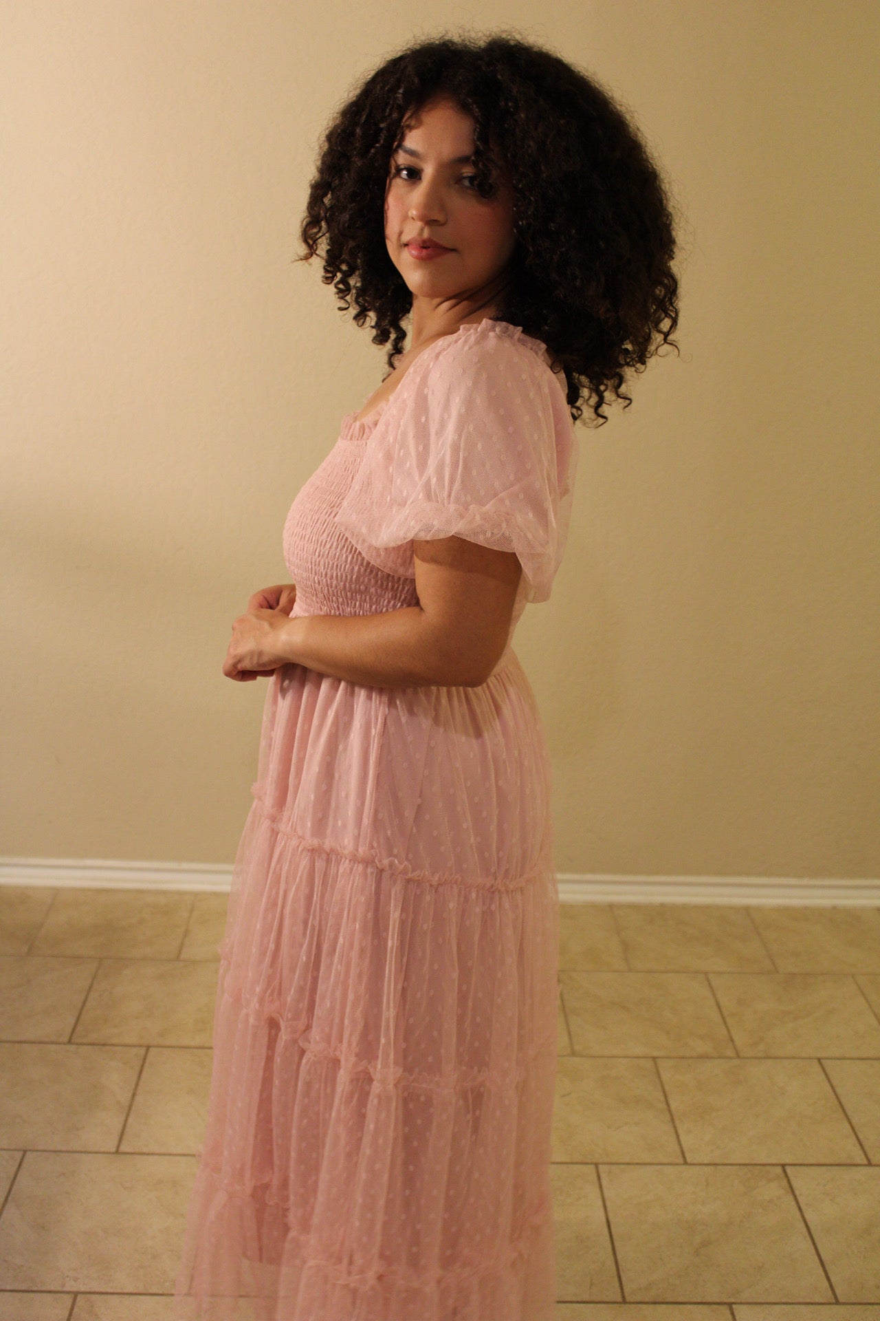 Miley Polka Dot Puff Sleeve Dress