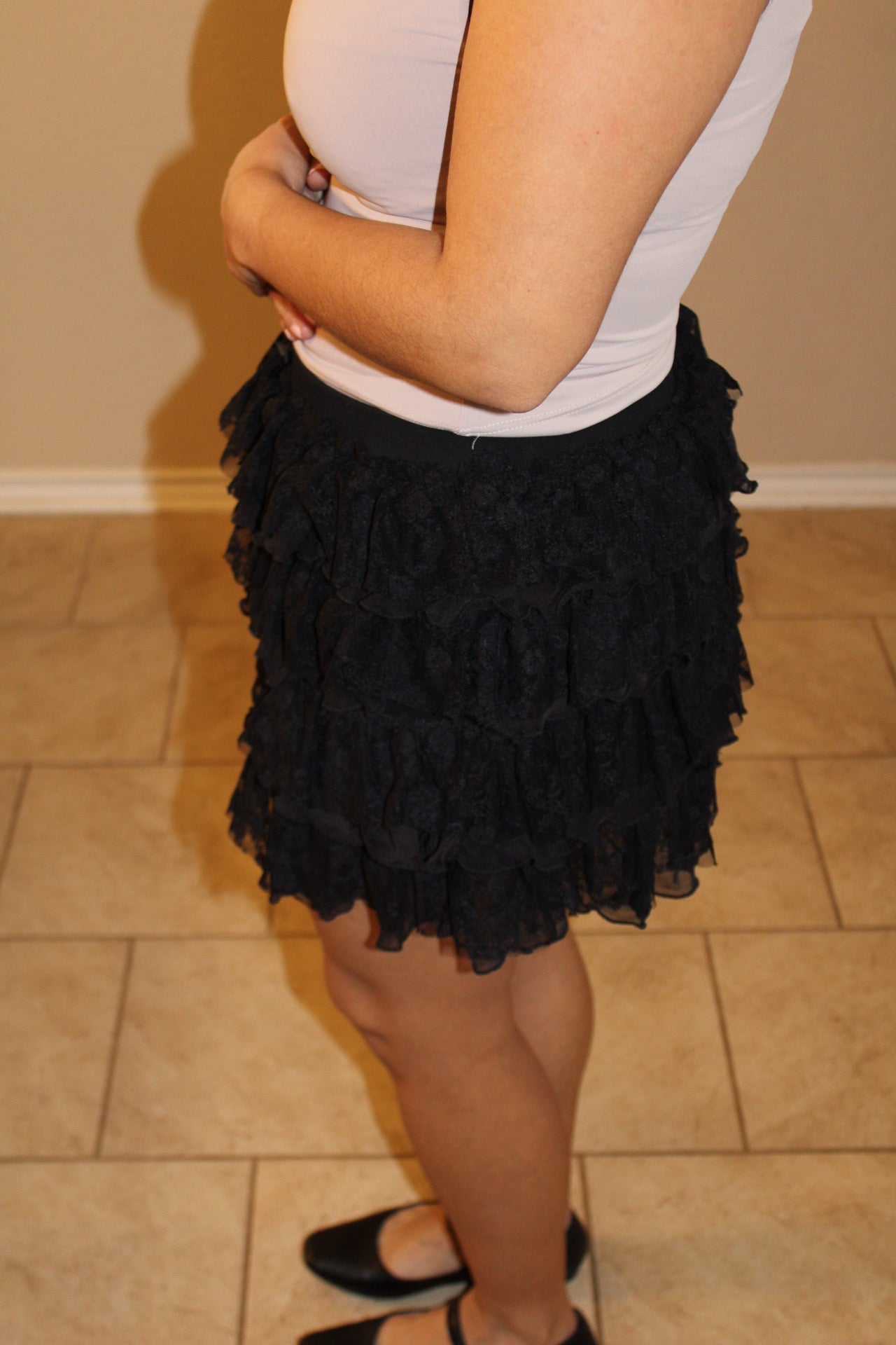 Claudia Lace Tiered Mini Skort