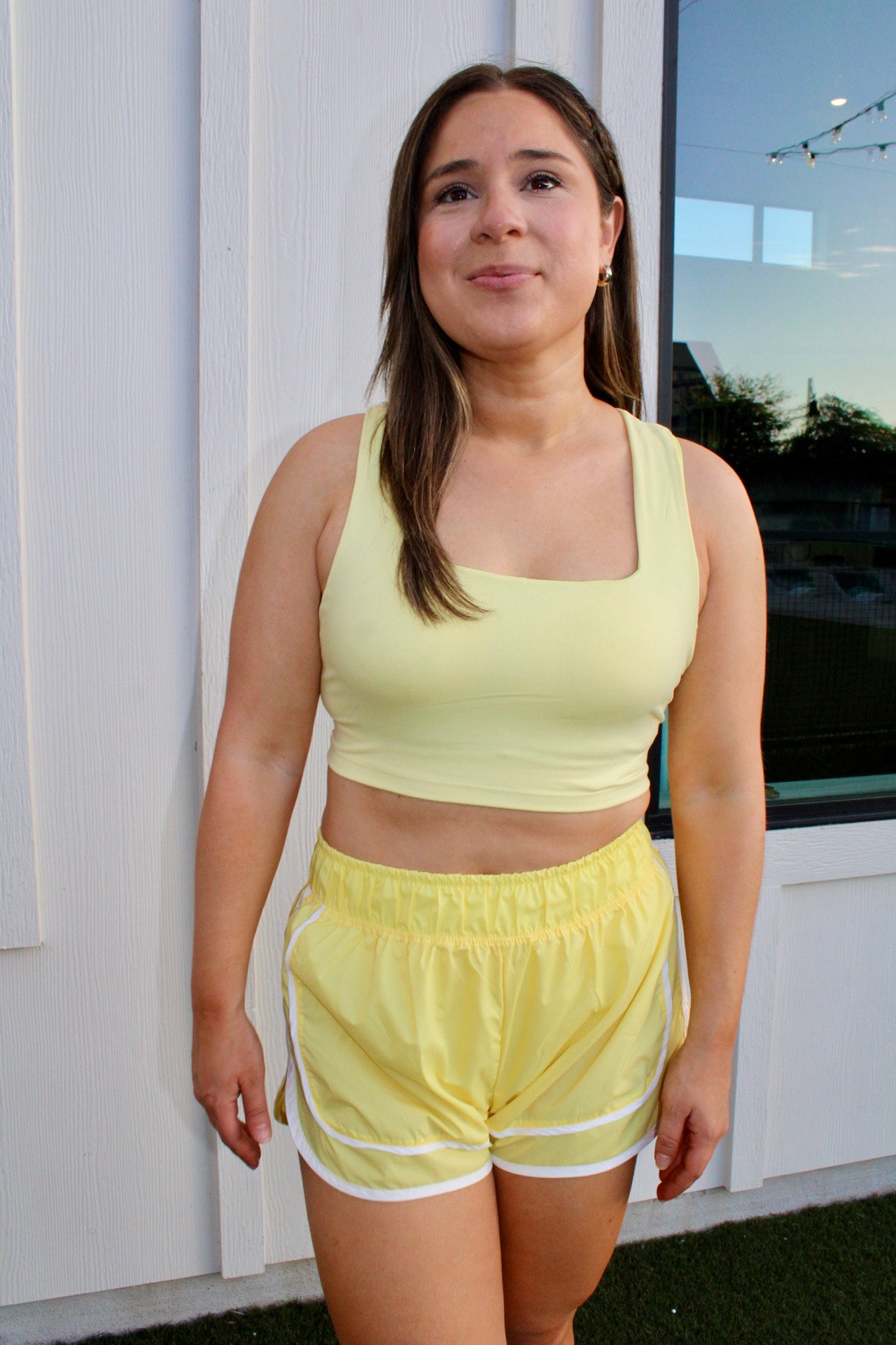 Yellow Glow Square Neck Sports Bra