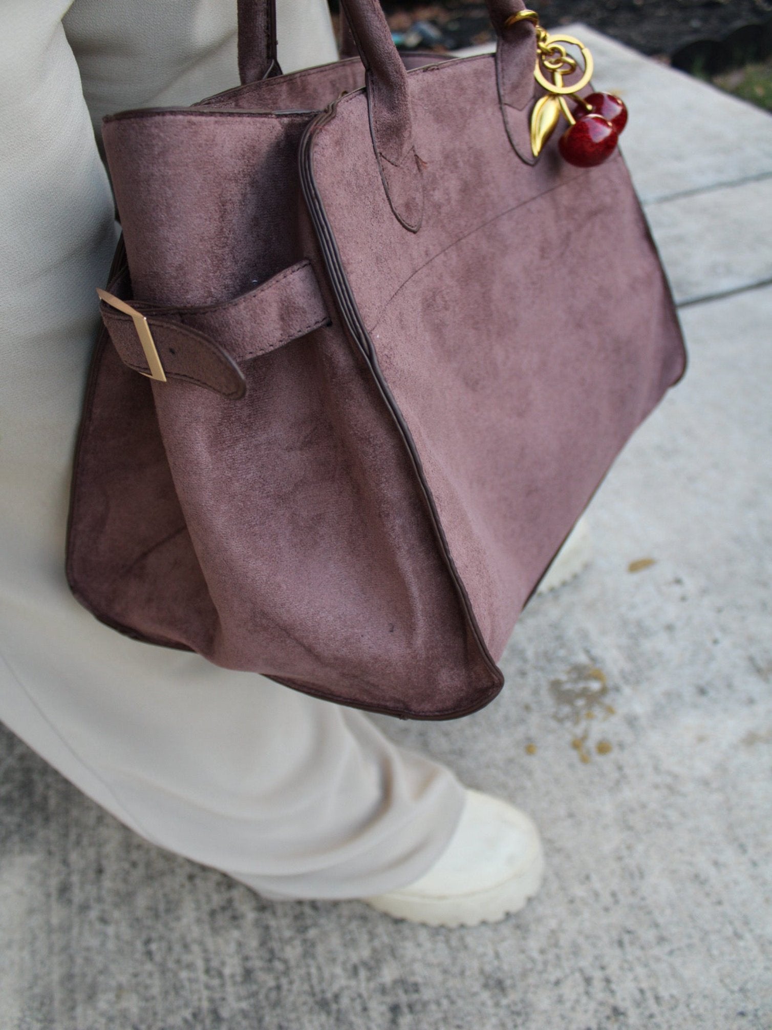 Chocolate Suede Chic Bag