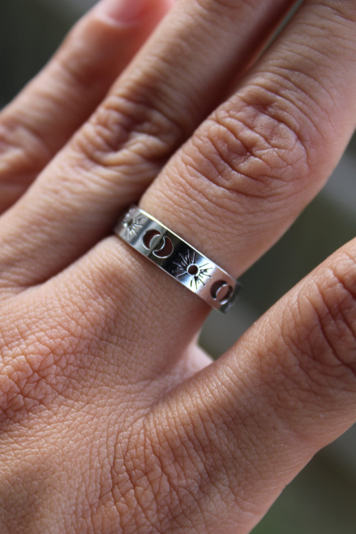 Moon and Sun Band Ring