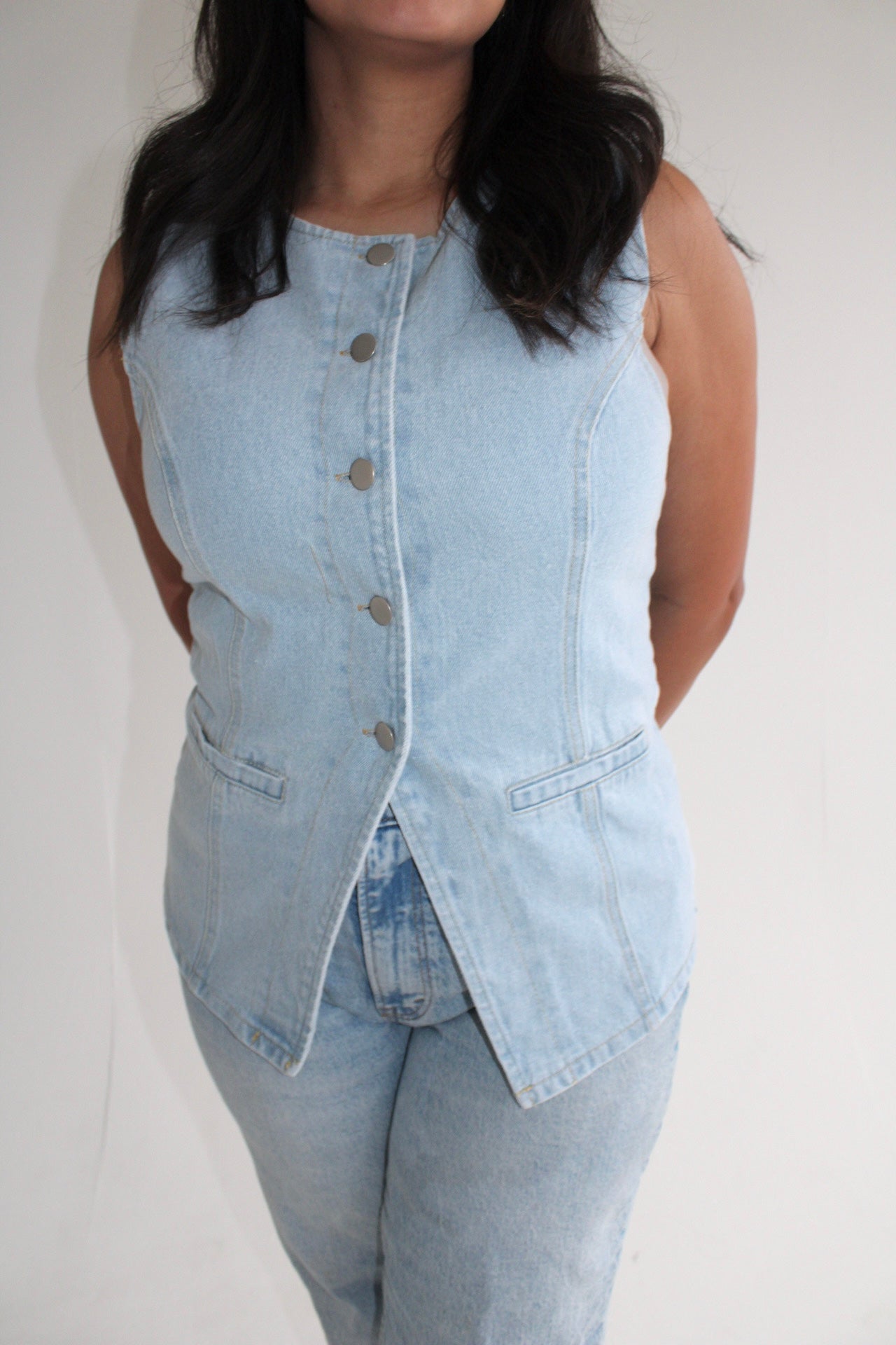 Buttoned Bliss Denim Top