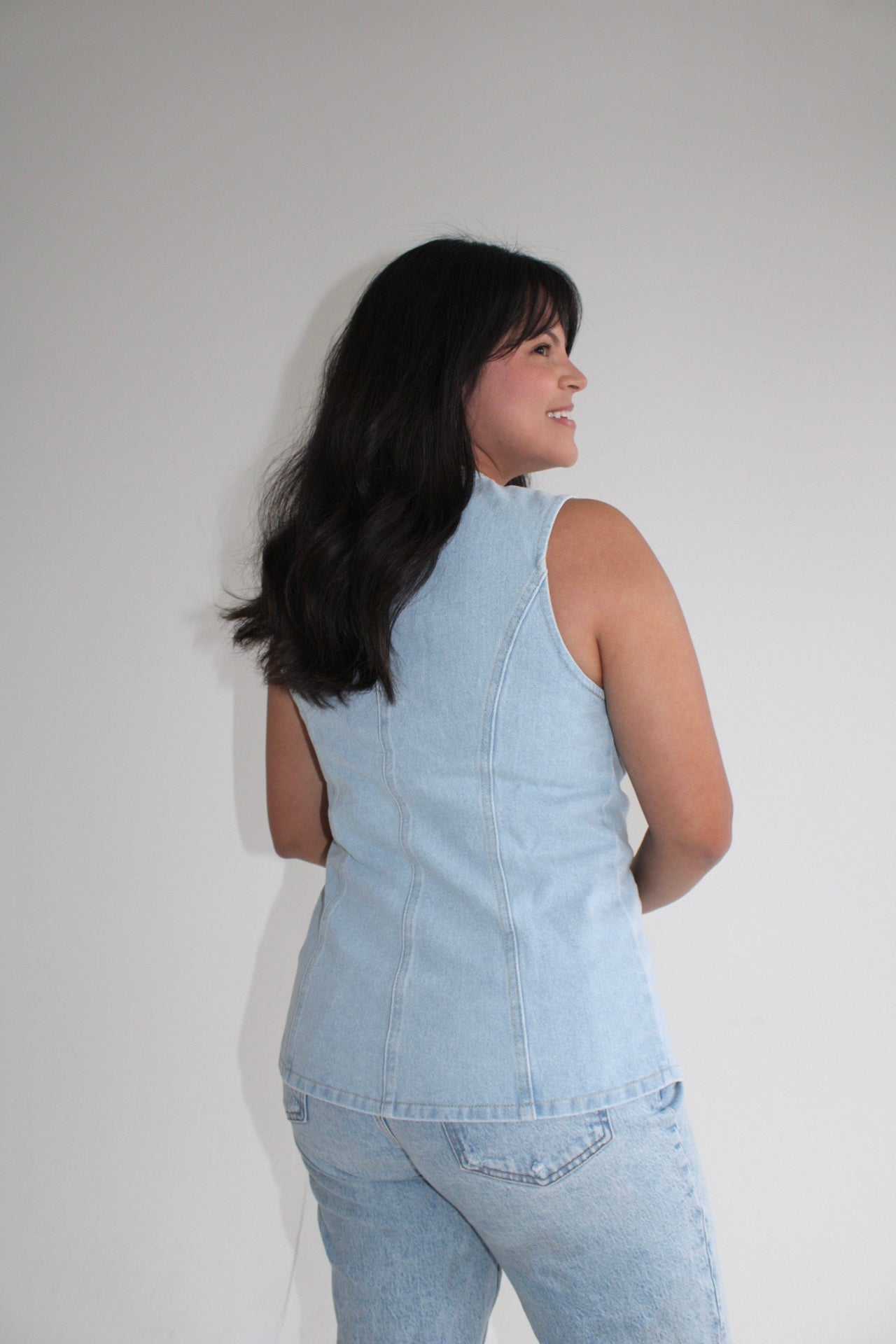 Buttoned Bliss Denim Top