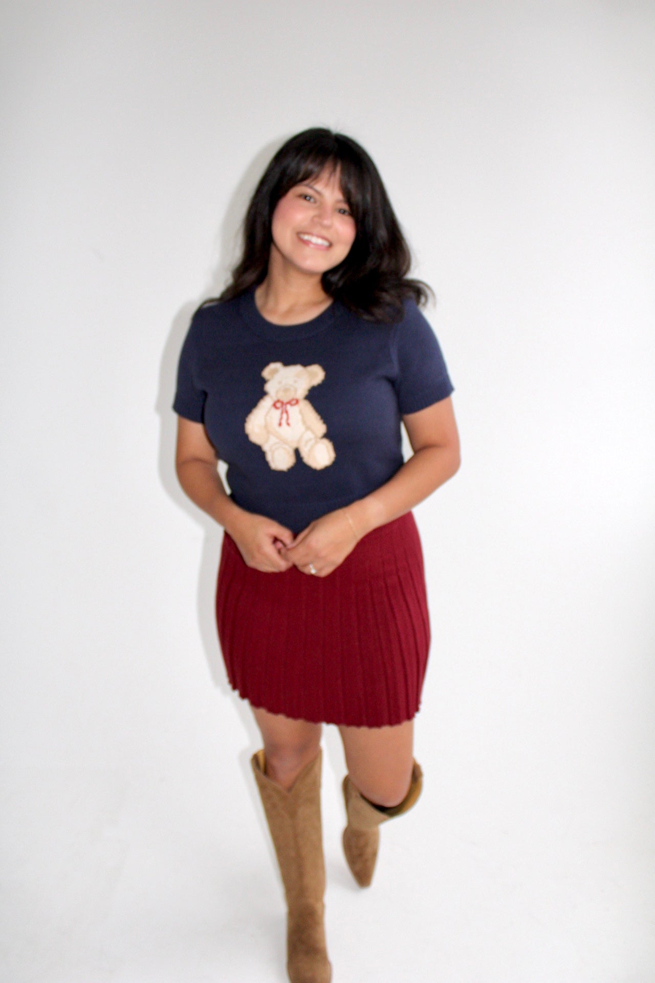 Cozy Teddy Bear Crewneck Top