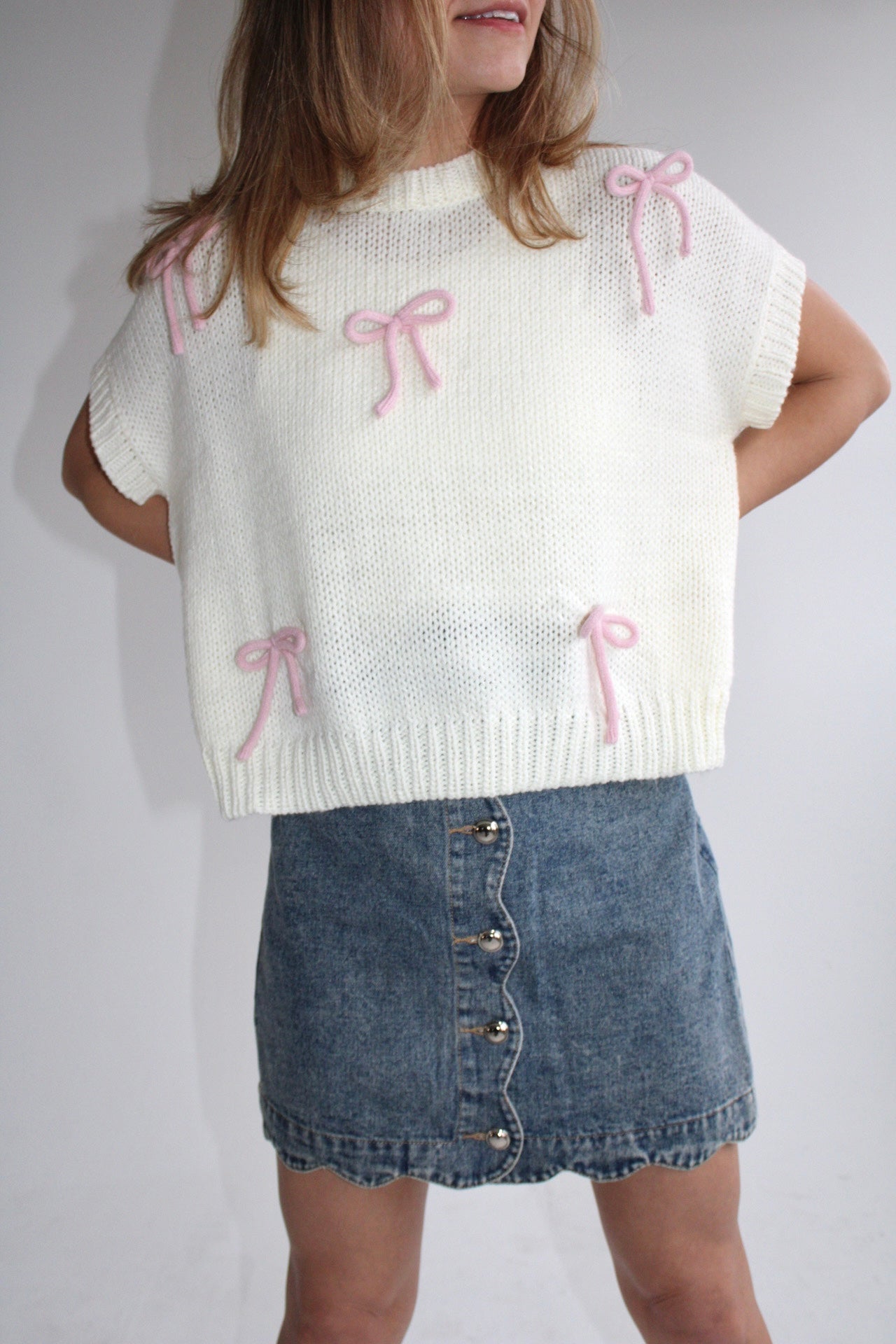 Blushing Bow Knit Top