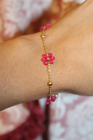 Floral Gardenia Bead Bracelet