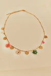 Daisy Florals and Heart Necklace