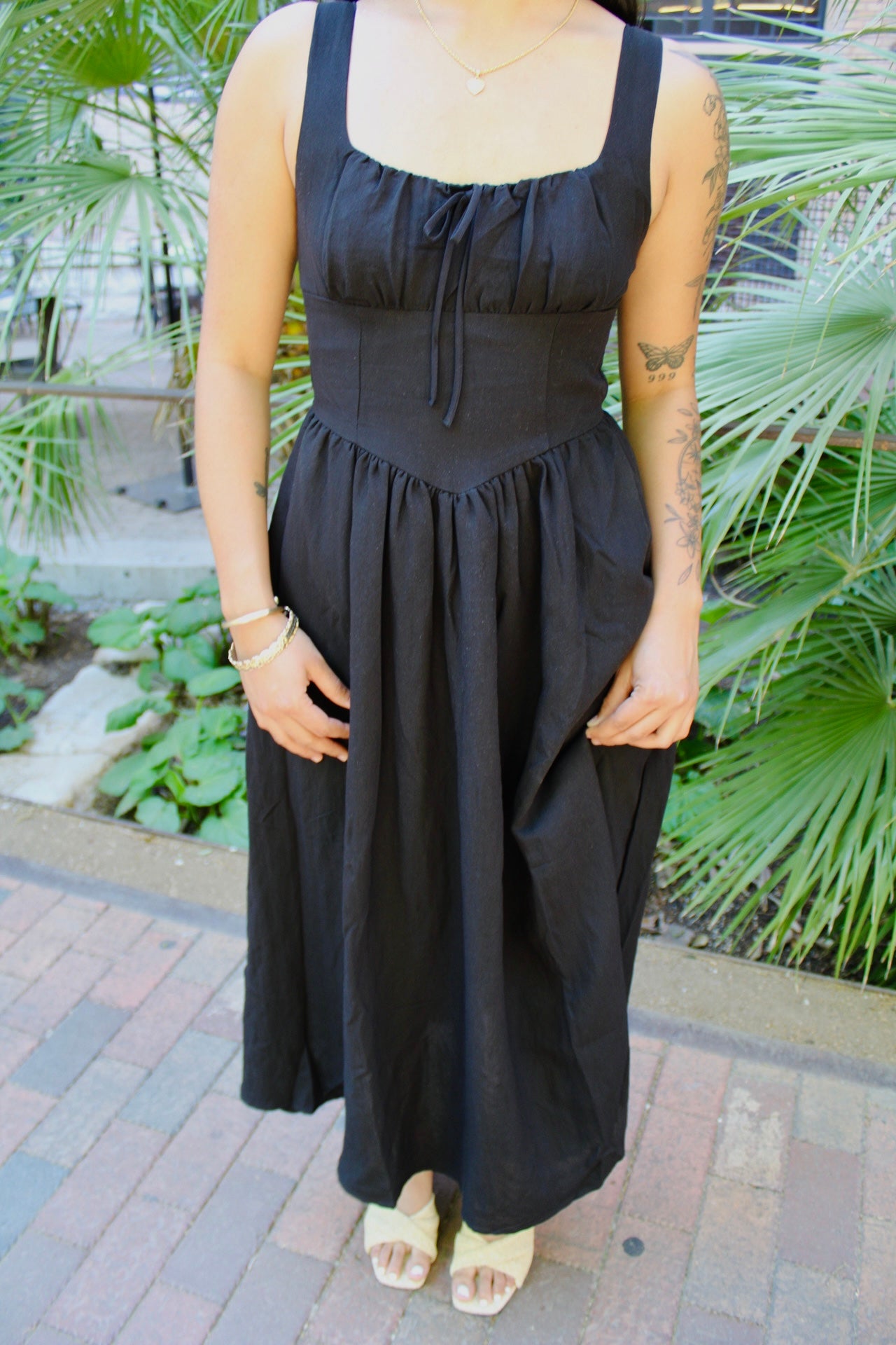 cinch waist midi dress Lucy Cinch Midi Dress M / Black