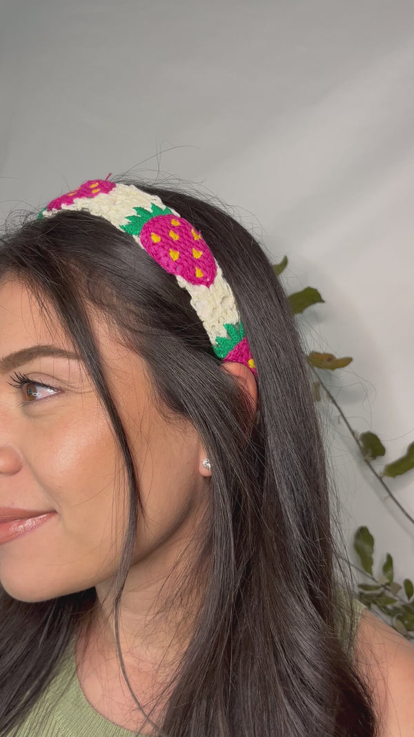 Fresa Crochet Headband