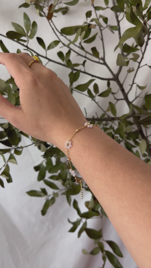 Gardenia Steel Blossom Bracelet